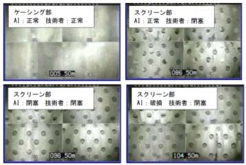 水中テレビカメラ映像の判定例